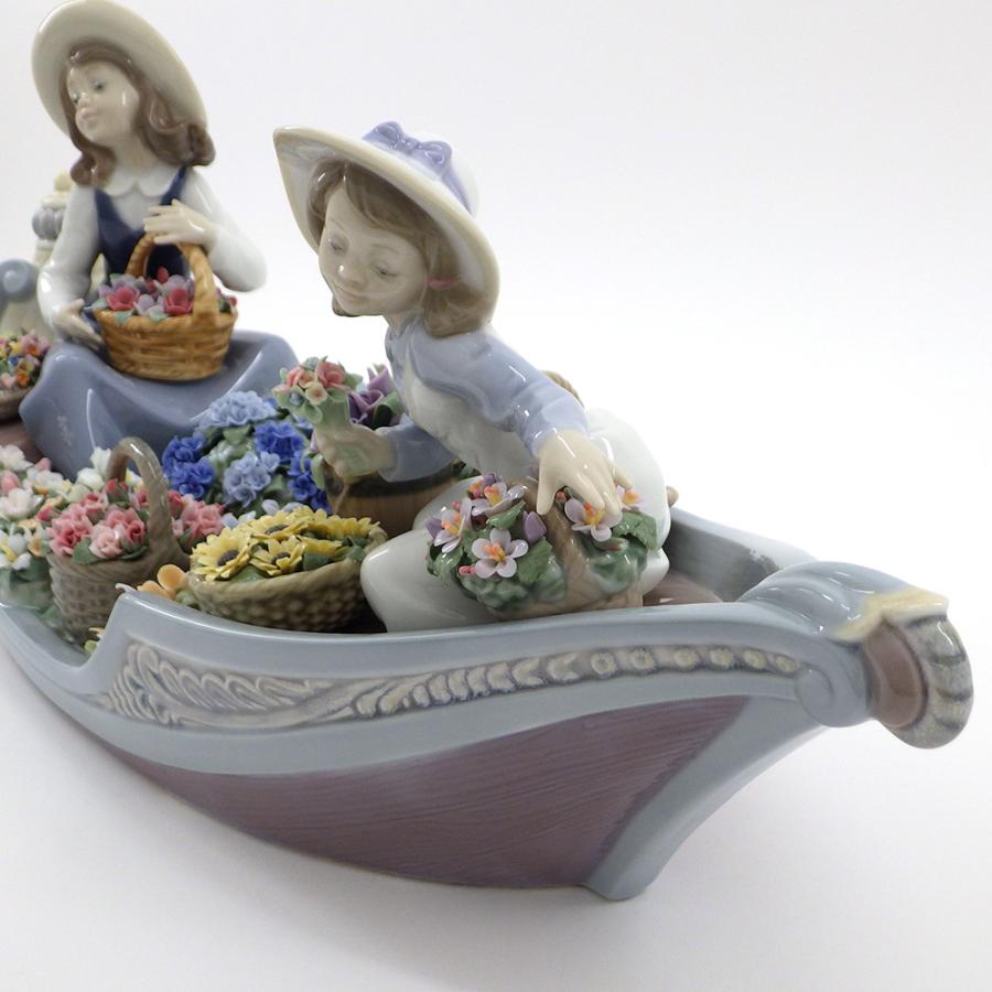 直接引取り限定※ 美品 リヤドロ 「永遠の花」#01009203 少女 船 花籠