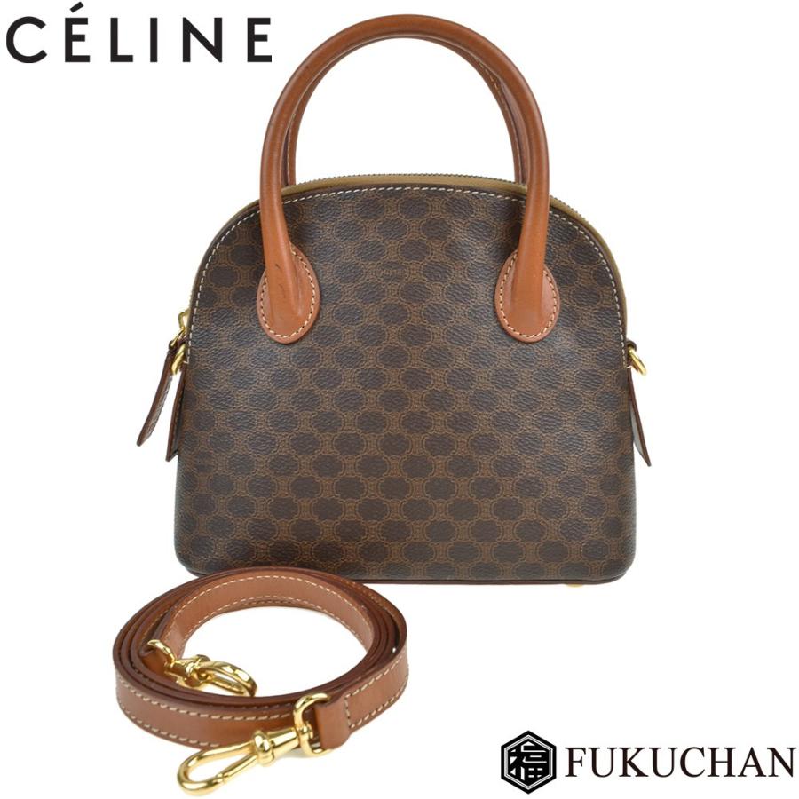 CELINE/セリーヌ マカダム柄 ミニ 2wayショルダーバッグ ブラウン