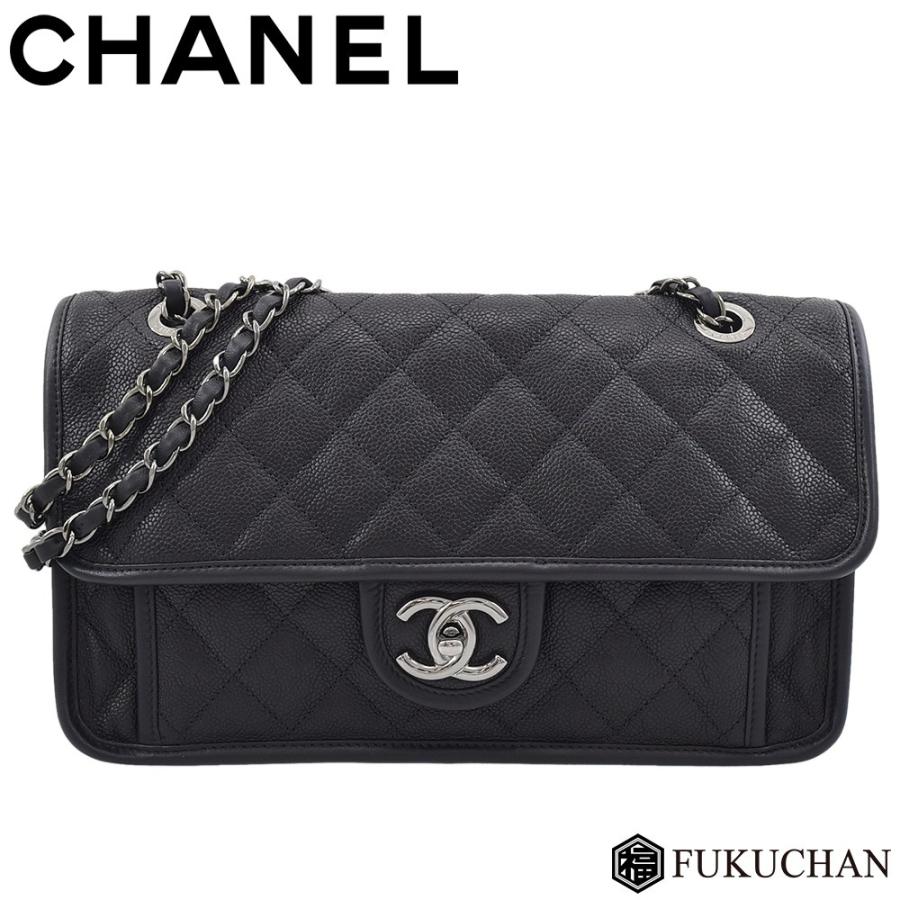 CHANEL（シャネル） キャビアスキン フレンチリビエラ Wチェーン