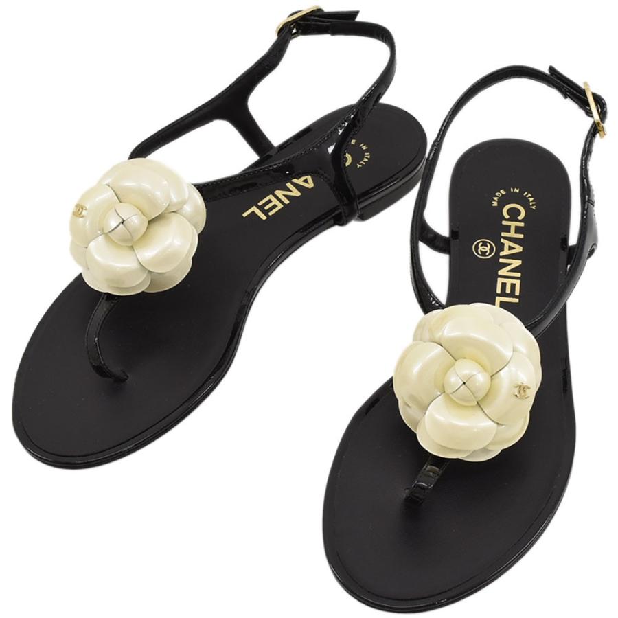 CHANEL（シャネル） カメリア トングサンダル ビーチサンダル レザー