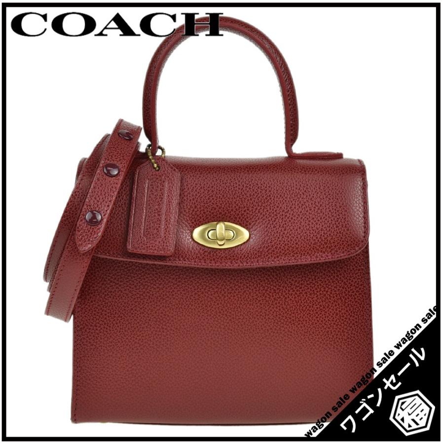 COACH/コーチ ミニハンドバッグ 2wayショルダーバッグ レッド×ゴールド