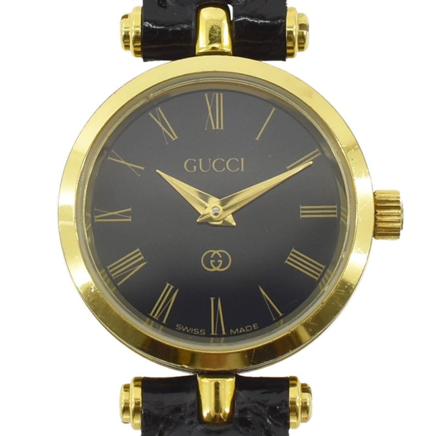 GUCCI（グッチ） ラウンド ヴィンテージウォッチ 黒文字盤 レディース