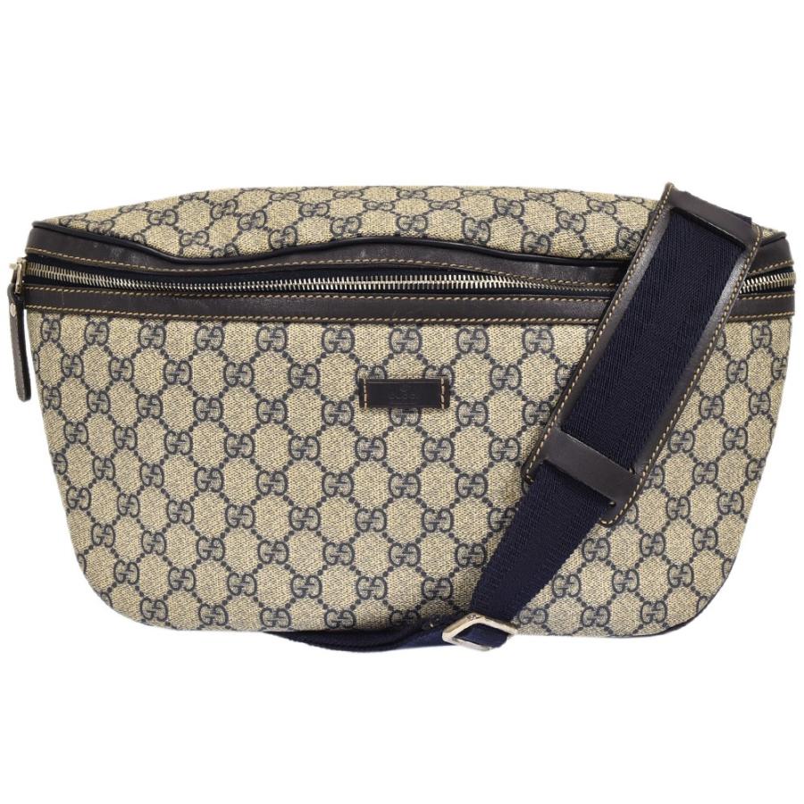 GUCCI（グッチ） GGスプリーム ウエストバッグ ボディバッグ ネイビー