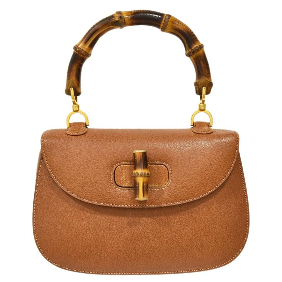 GUCCI（グッチ） バンブー ハンドバッグ 竹×レザー ブラウン×ゴールド