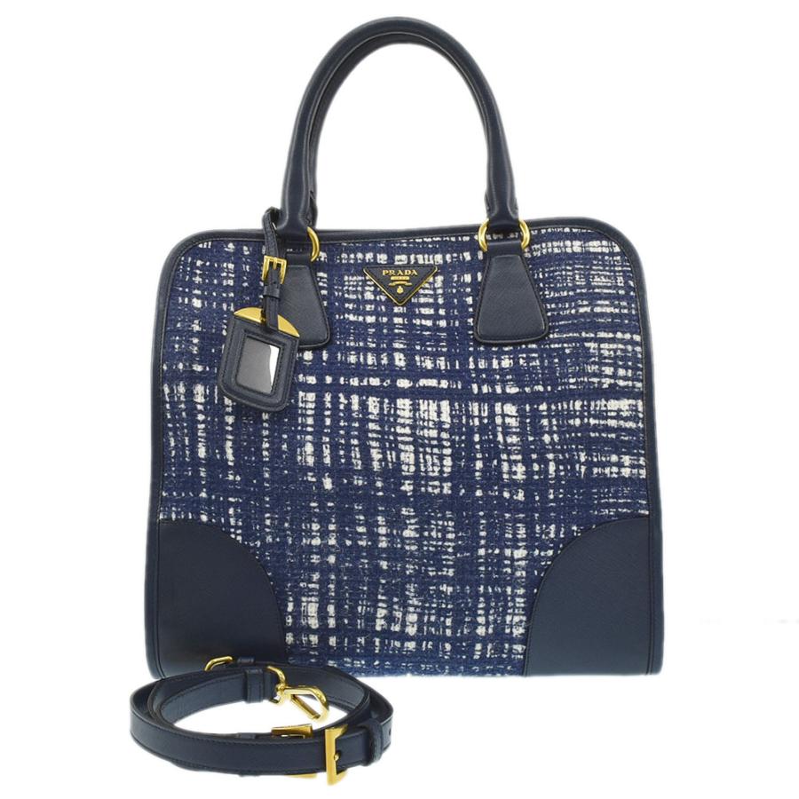 PRADA（プラダ） ハンドバッグ 三角ロゴ ツイード 2way ショルダー