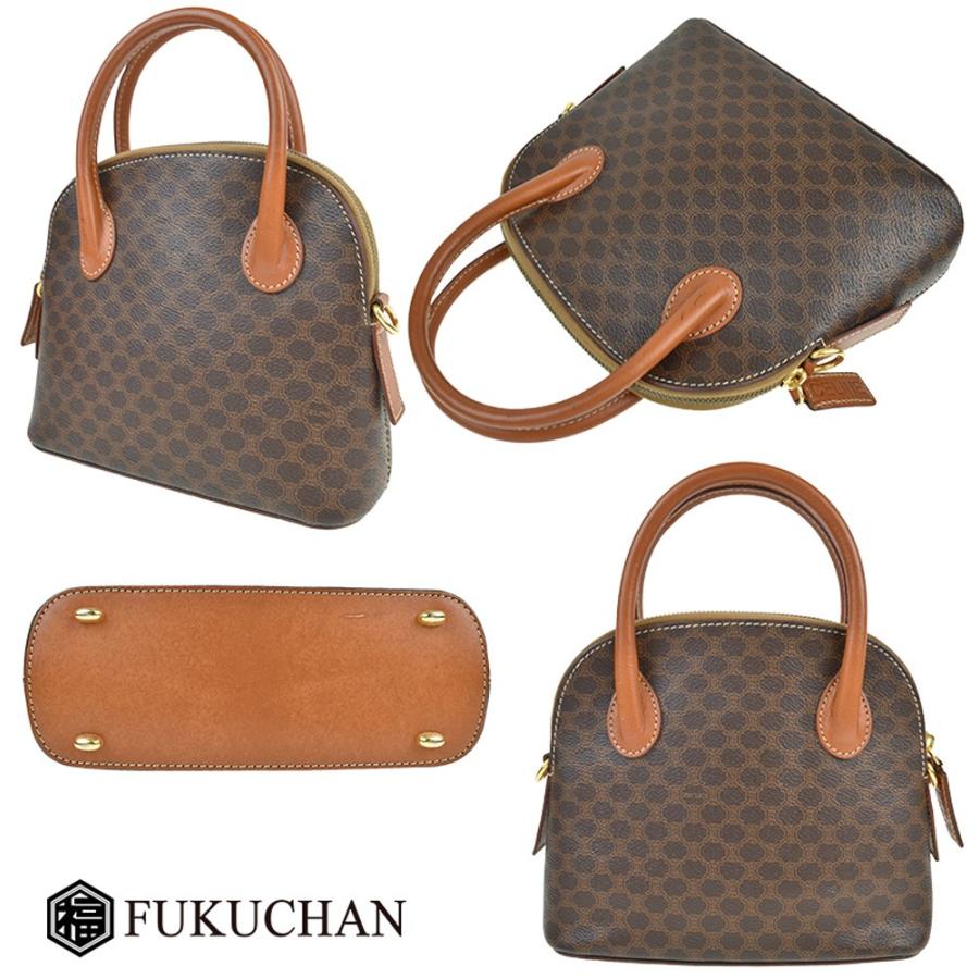 CELINE/セリーヌ マカダム柄 ミニ 2wayショルダーバッグ ブラウン