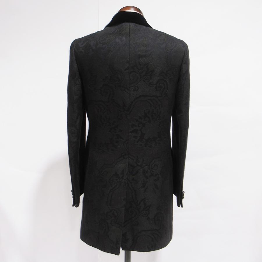 ETRO（エトロ） チェスターコート ペイズリー ブラック 44 総柄 刺繍