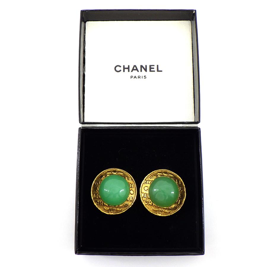 激レア CHANEL ピアス グリポア ココマーク カラーストーン 片耳