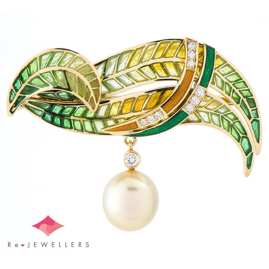 ミキモト オットークライン 11.6mm リーフモチーフ 白蝶真珠(南洋