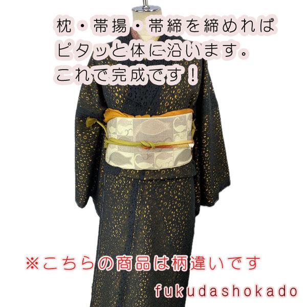 お太鼓 ワンタッチ帯 作り帯 kjow24-5 エンジ ストライプ 縞模様 簡単