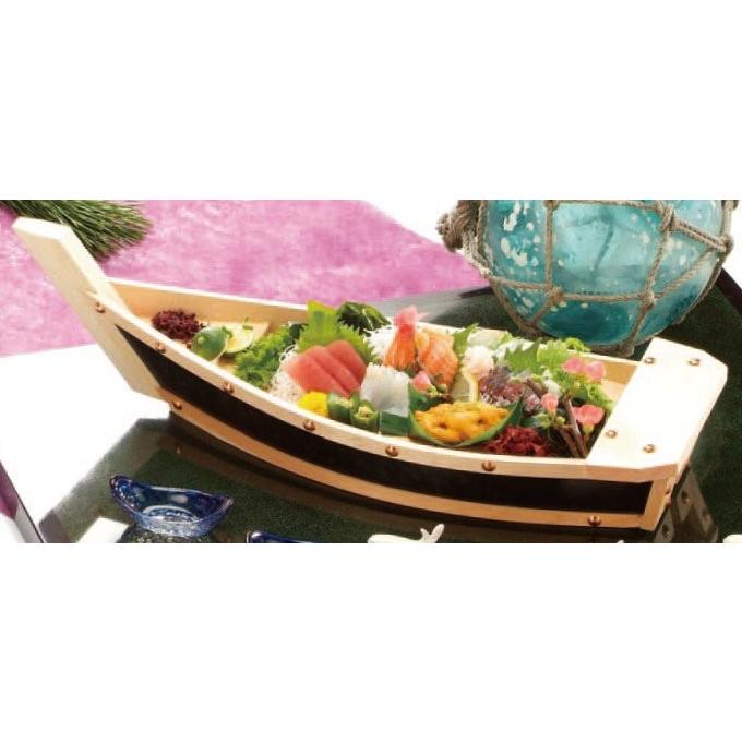 舟盛り器 木製2尺3寸 大和黒舟盛器 4人〜5人用66cm f8-594-10 : 料理