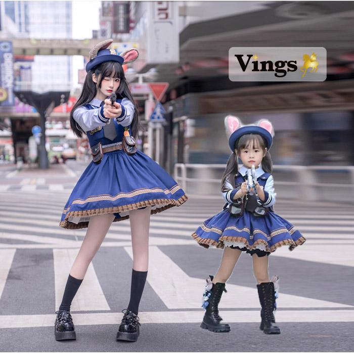 コスプレ衣装 ズートピア ジュディ・ホップス風 5点セット ワンピース