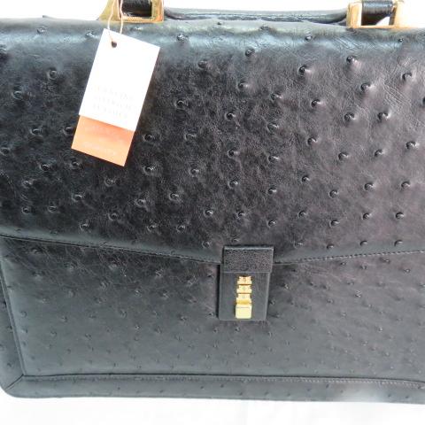 GM 高級 本物 オーストリッチ ハンドバッグ ビジネスバッグ ダイヤル式