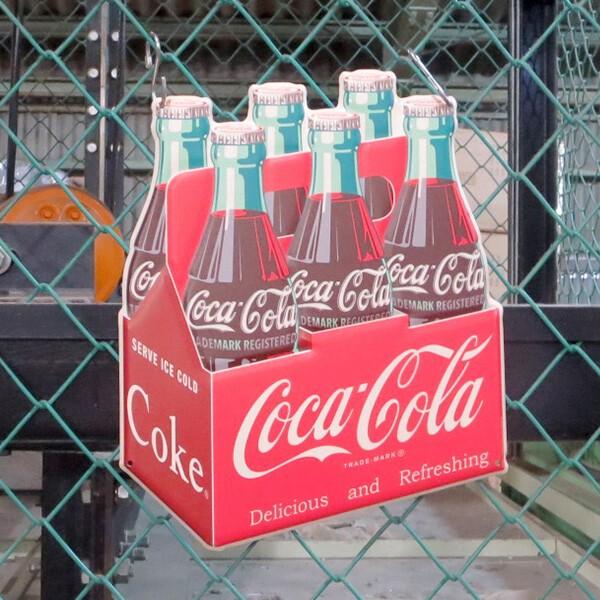Coca Cola（コカコーラ） 看板 グッズ ブリキ看板 瓶 6本 ボドル
