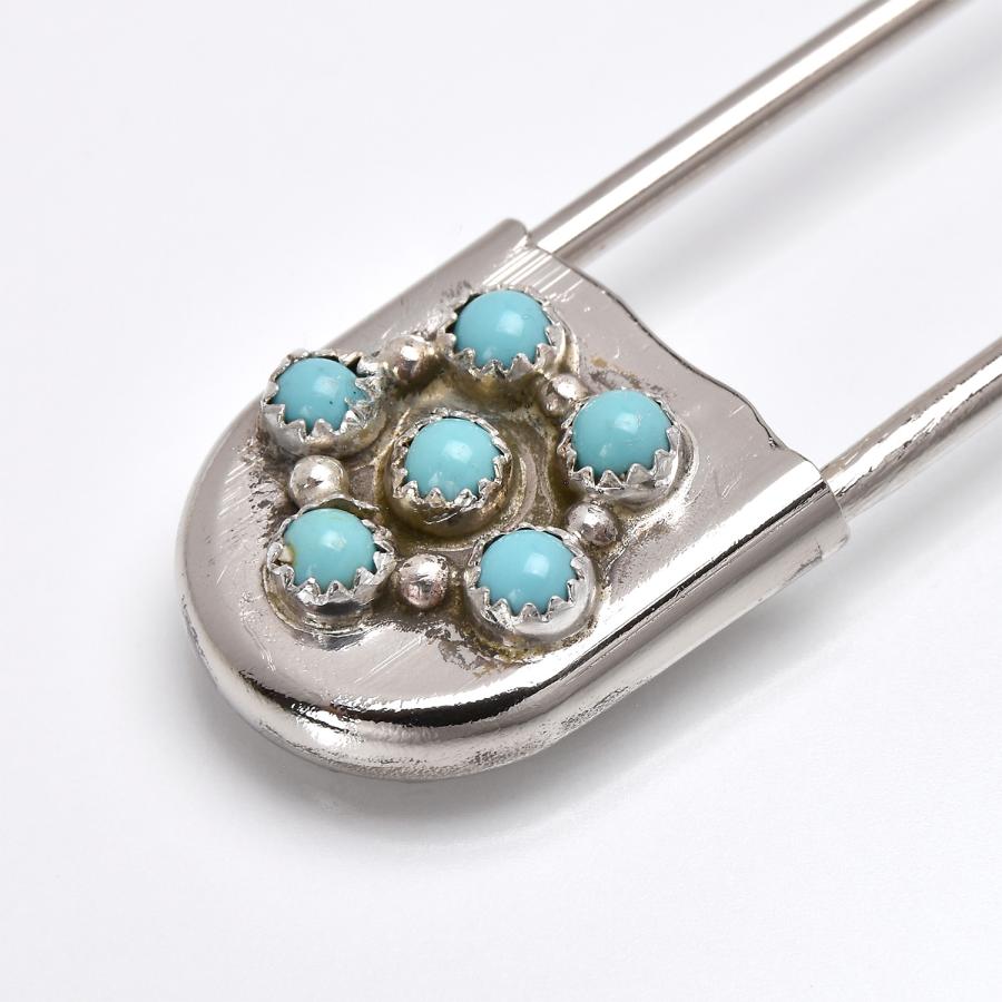 Indian Jewelry FUNNY公式ストア ナバホ族 ターコイズ クラスター ピン