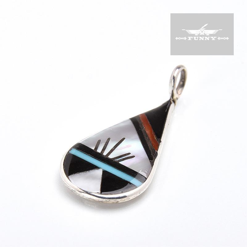 Indian Jewelry FUNNY公式ストア ズニ族 ティアドロップ インレイ