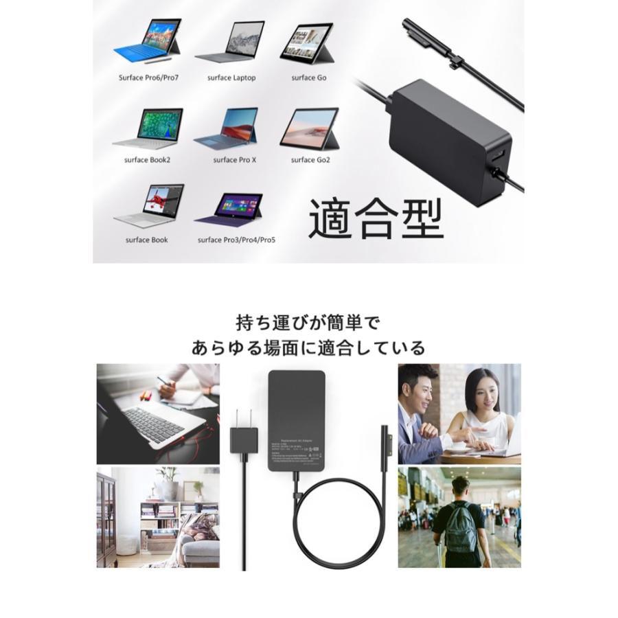 充電器 サーフェス Surface Pro充電器65W Pro3/4/5/6/7/X/8 : 風林火山