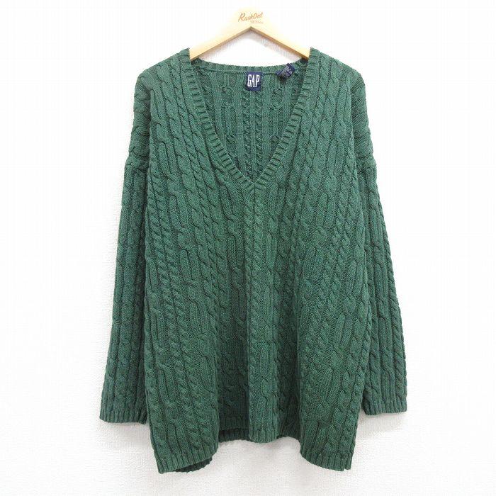 GAP（ギャップ） XL/古着 長袖 ケーブル セーター メンズ 90s Vネック