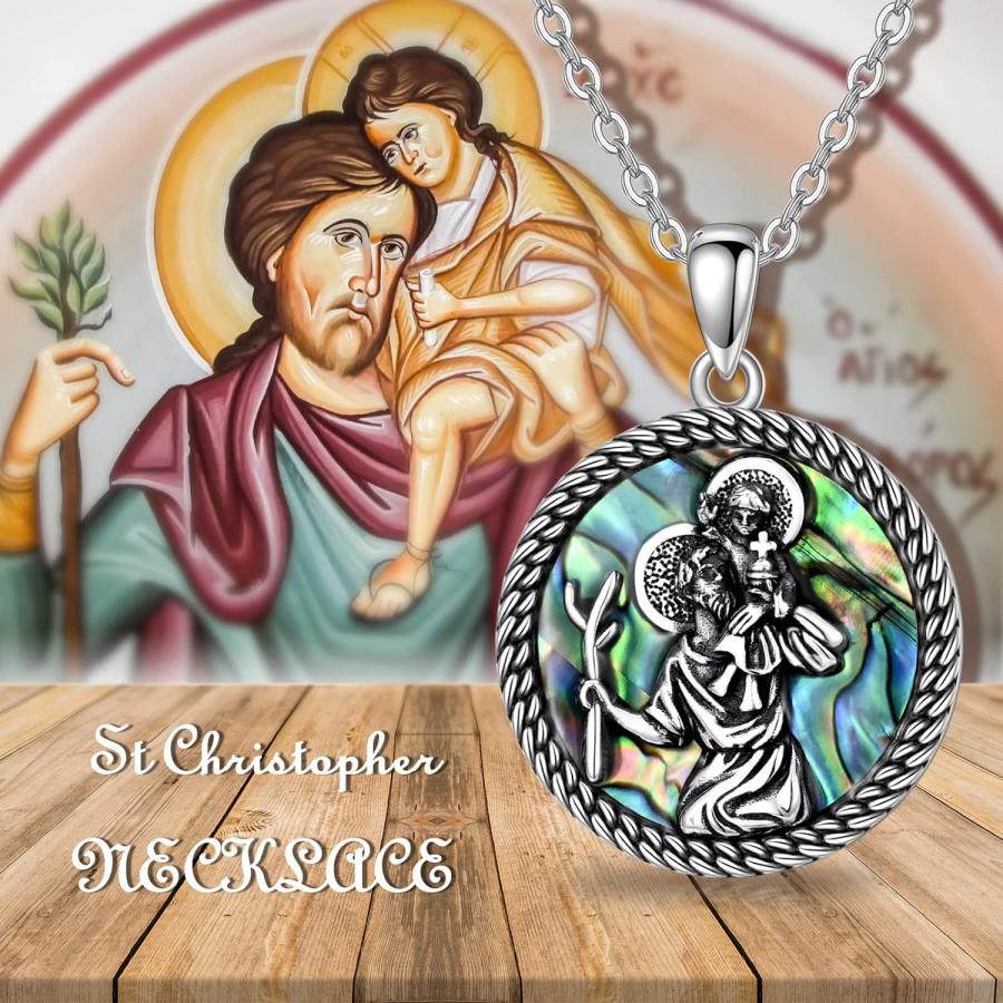 並行輸入品】聖クリストファーネックレス 925スターリングシルバー 聖