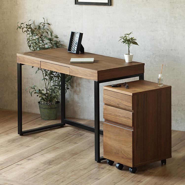 パソコンデスク 幅120cm 奥行60cm 木製 引き出し付き 収納付き ワーク