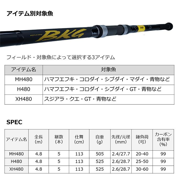 DAIWA（ダイワ） バトルゲーム BKG (ブッコミゲーム) T XH480 (磯竿/遠