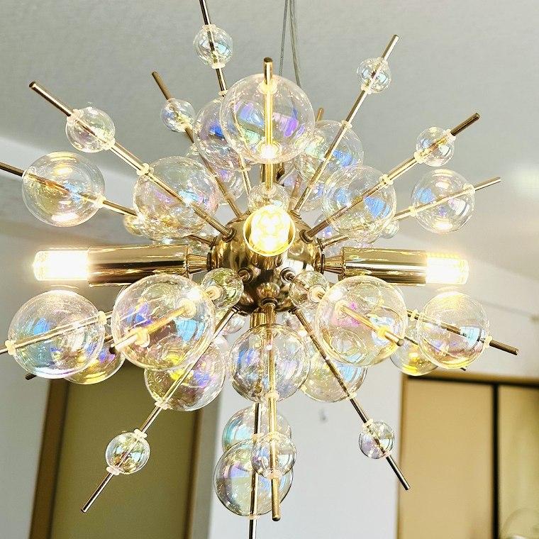 バブルシャンデリア LED 照明 4灯 ミニサイズ 天井照明 おしゃれ