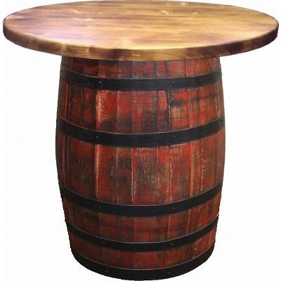 ウイスキー樽テーブル シンプルタイプ（天板1000φ）（アンティーク