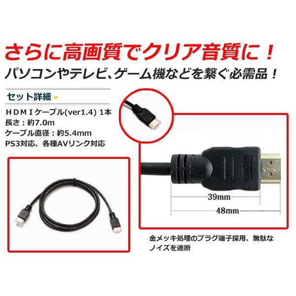 HDMIケーブル 7m 3D対応 ver1.4 ハイスピード 【配線 コード TV テレビ