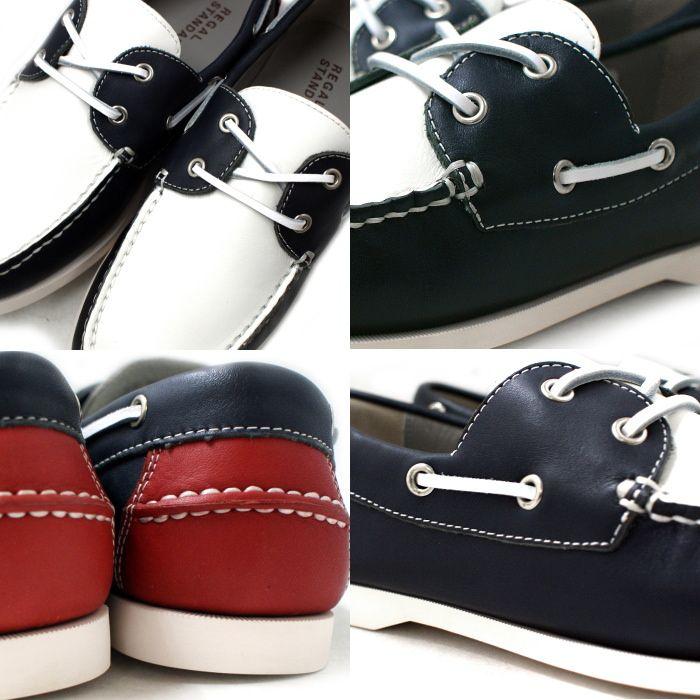 REGAL（リーガル） ○○リーガル デッキシューズ ホワイト メンズ 本革