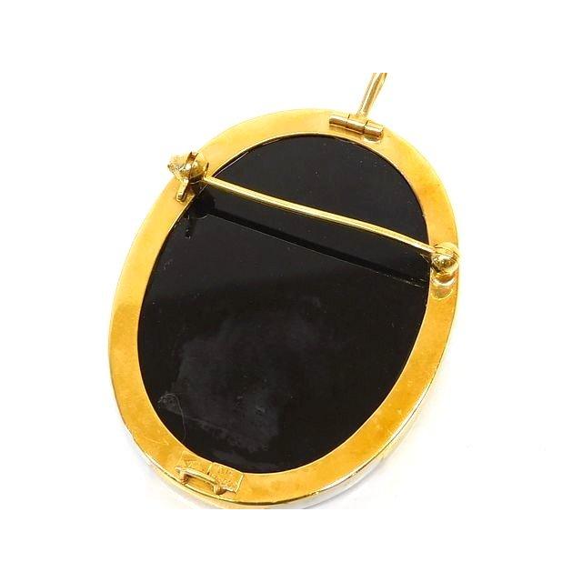 K18/Pt900 カメオ □ 約16.6g イエローゴールド プラチナ ブローチ