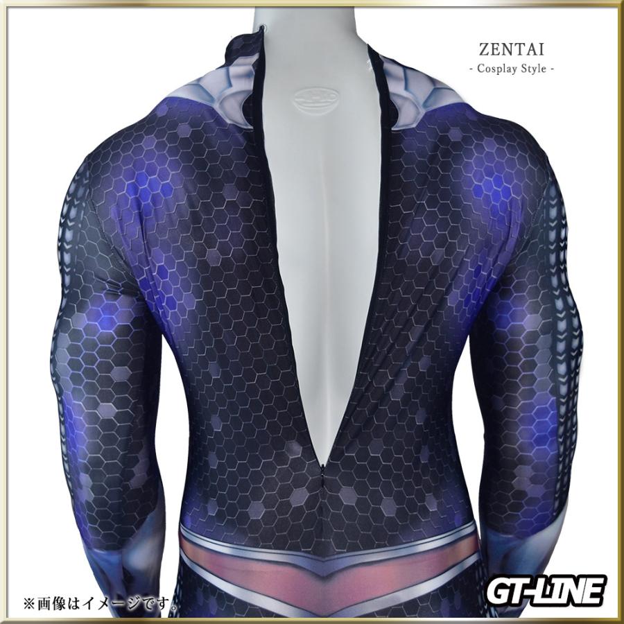 Zentai パープル ファスナー付き 全身タイツ 紫 ボディースーツ