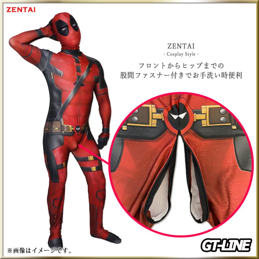 Zentai ヒーロー系 レッド 全身タイツ アメコミ デッド コスプレ