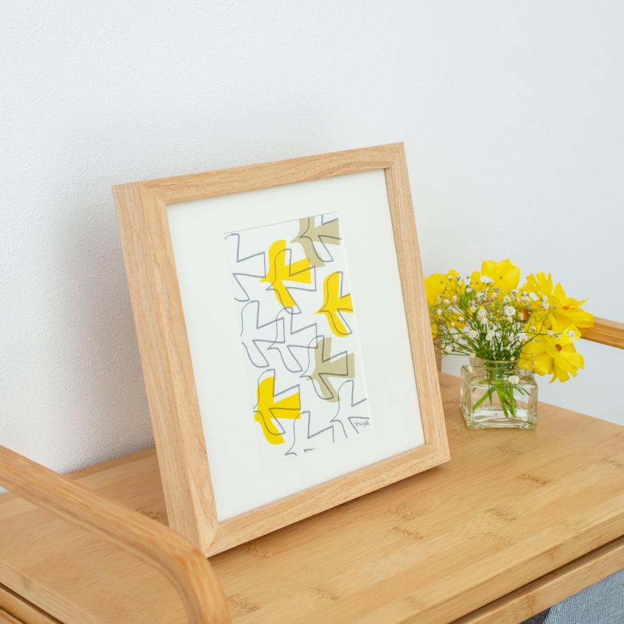 2/27-3/1はP10倍／ ポスター フレーム付き 飛び立つ鳥 22.5×22.5cm