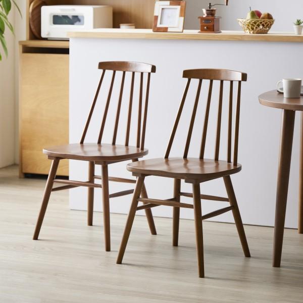 ウィンザー デザイン チェア 2脚セット 天然木 ダイニングチェア