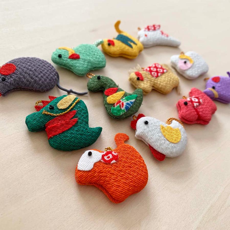 お正月飾り ちりめん細工 十二支 干支 1個 和の伝統を楽しむ 伝統工芸