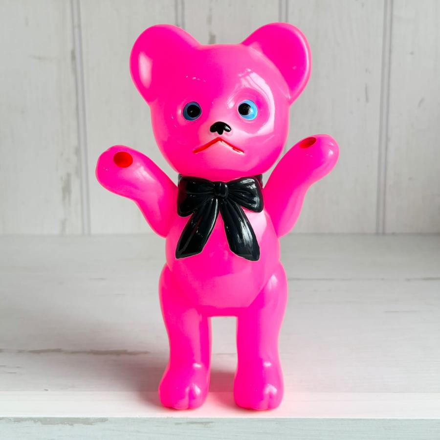 レトロドール 復刻版 クマちゃん 蛍光ピンク レトロ・ソフビ人形