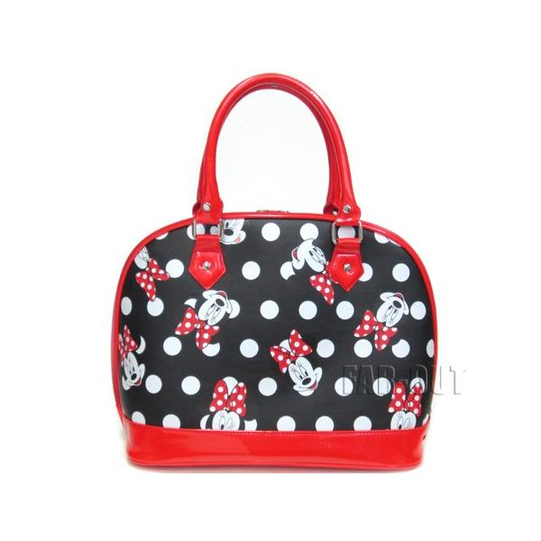 ミニーマウス ブラックベース・ポルカドット&フェイスプリント ラージ
