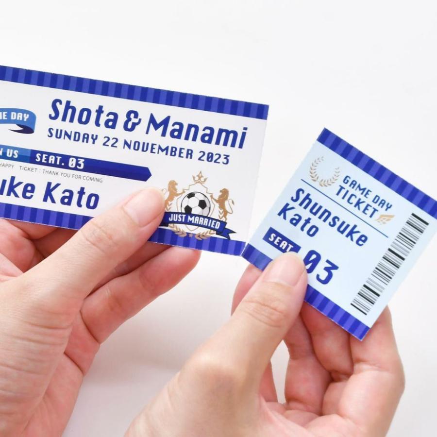 半券付きチケット風エスコートカード「サッカー」 : ファルベ結婚式
