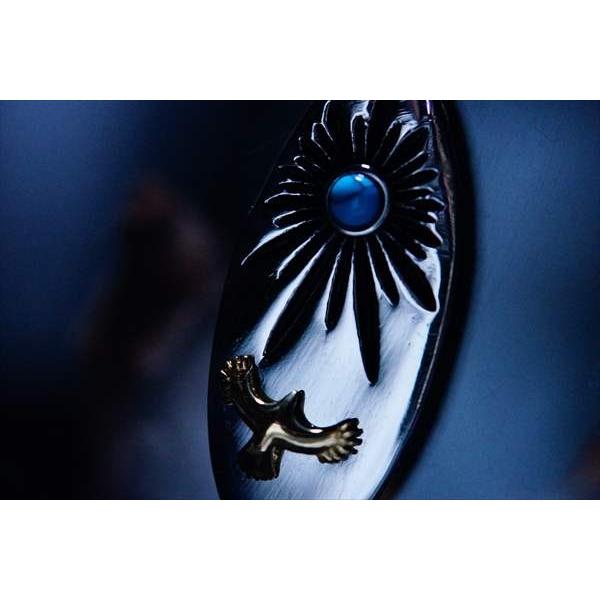 Indian Jewelry イーグル 鷲 金色立体装飾 ターコイズブルービーズ