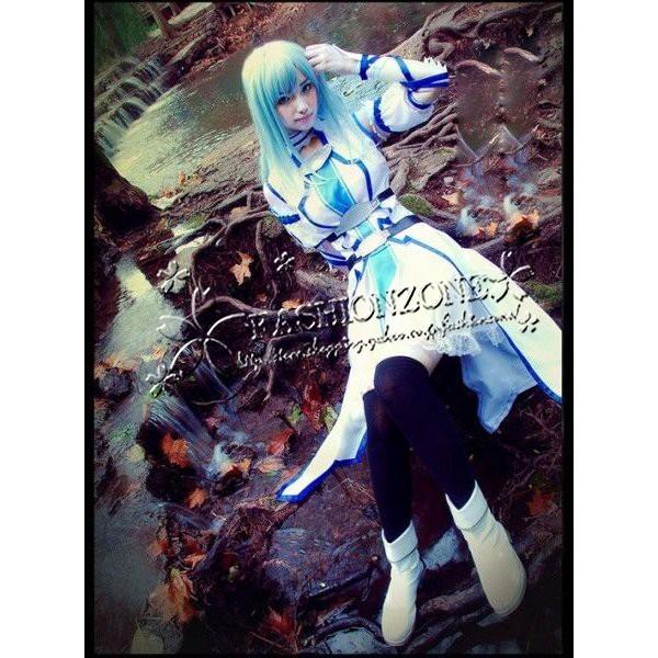 アスナのコスプレ衣装ウイッグ靴耳 ソードアート オンライン 風ソード