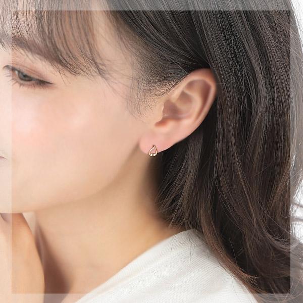 ドロップ ピアス 18k K18YG 18金 イエロー ゴールド 雫 しずく 露