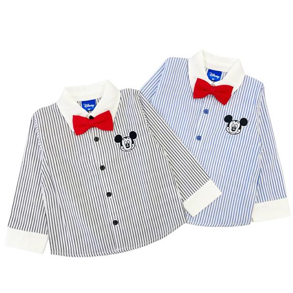 Disney（ディズニー） ストライプ シャツ ミッキーマウス 長袖 子供 服