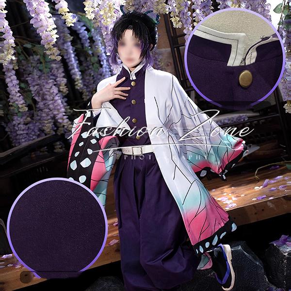 鬼滅の刃 風 胡蝶 しのぶ 高品質 コスプレ衣装 ウィッグ 靴 cosplay