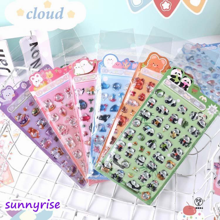 ドロップシール 立体 6枚セット 手帳シール ボンボンシール 3D クリア