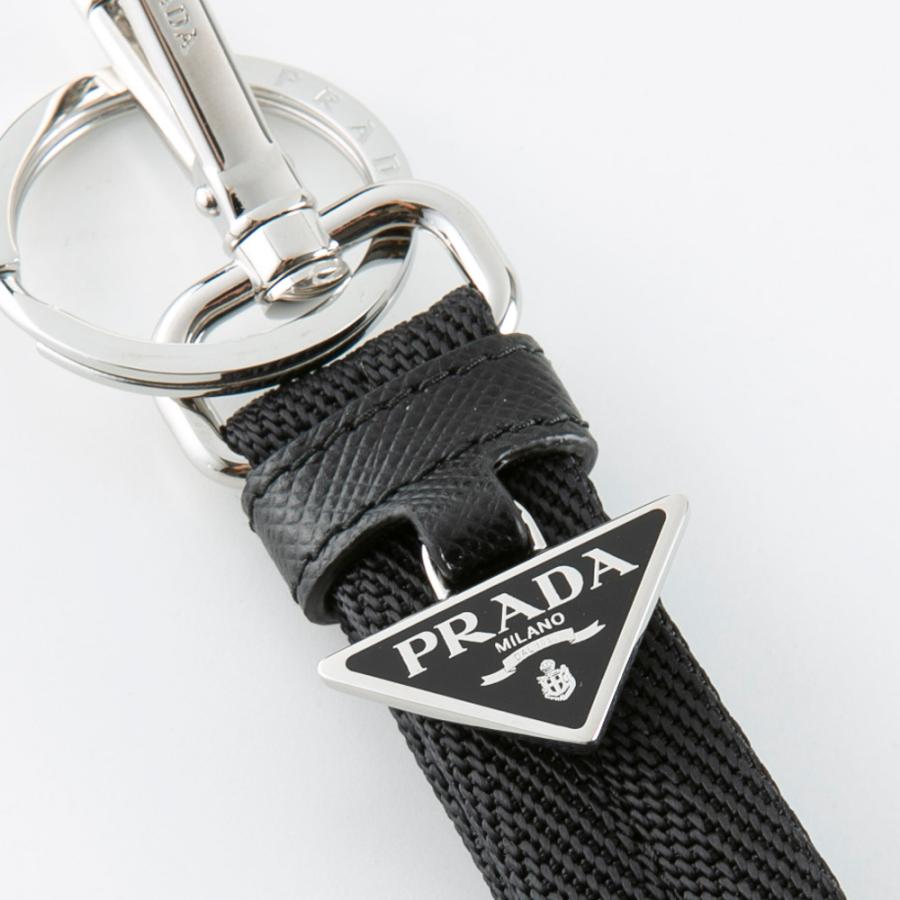 PRADA（プラダ） キーリング NASTRO NYLON ロゴプレート付/NERO 2PT011