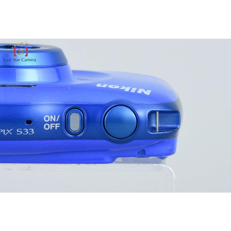 COOLPIX 【中古】Nikon ニコン S33 ブルー コンパクトデジタルカメラ