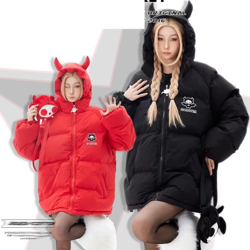 ダウンコート レディース 地雷系 小悪魔 ショルダーバッグ付き ダウン