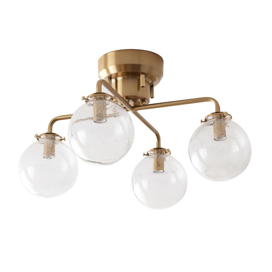 VENTOTA シーリングライト ゴールドフレーム ガラス 4灯 リモコン付き