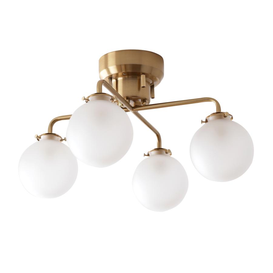 VENTOTA シーリングライト ゴールドフレーム ガラス 4灯 リモコン付き