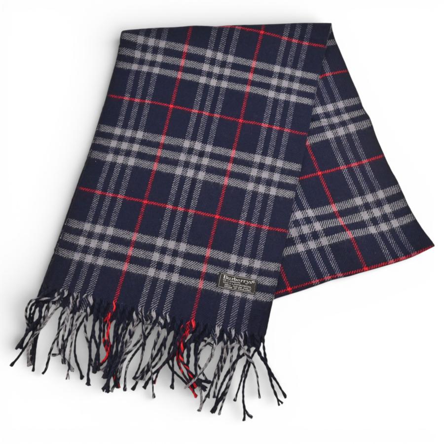 BURBERRY（バーバリー） ノバチェック マフラー ネイビー Bランク